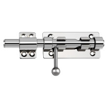 Fechadura de Portão em Aço Inoxidável de 6 Polegadas com Orifício para Cadeado, Fechadura de Segurança Deslizante Reforçada com Trava de