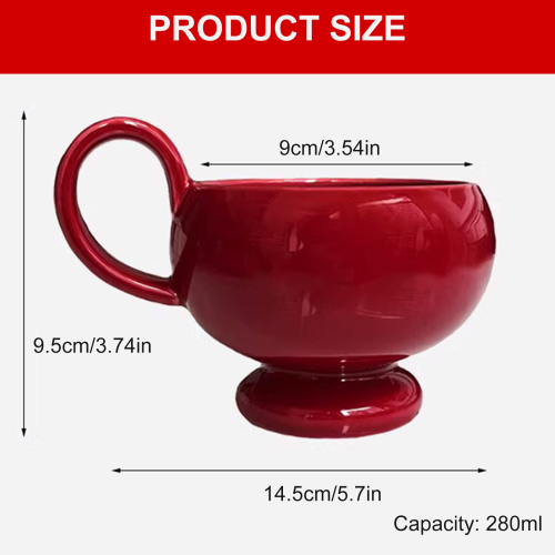 Fashion 280ml Ceramic Coffee Mug With Convenient Handle-White 2