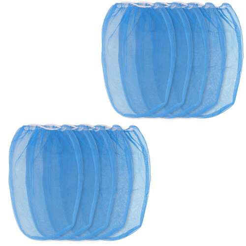 10Pieces Flexible Paint Filter Bags Mesh Strainer for-Blue S