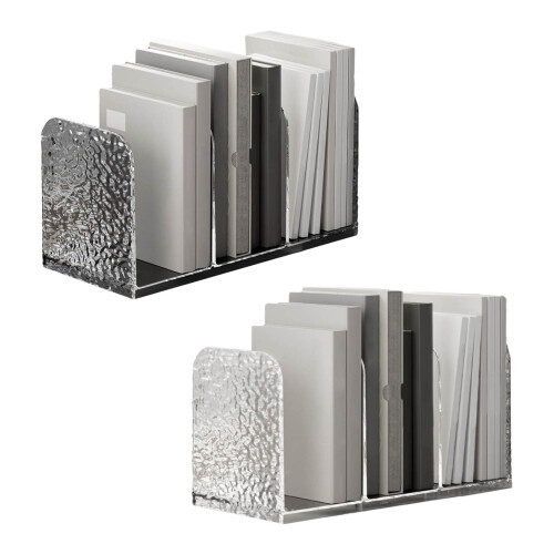 Bookends Supports Practical Bookends Book End Desk-White 2