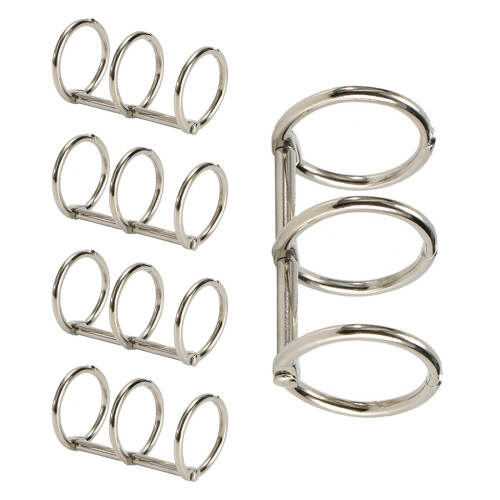 5 Pcs/Set 3 Rings Binder Clips Loose Leaf-silver 20x2.4x40