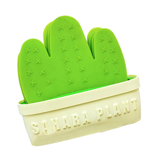 6PCS Flexible Coasters Cup Mats Dining Decors Cactus-White
