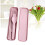 Talheres Portátil Rosa Com Colher, E Para 4