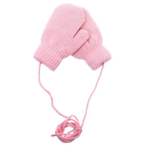 1Par Luvas De Bebê Rosa Tricotadas Luvas Quentes E À De 2