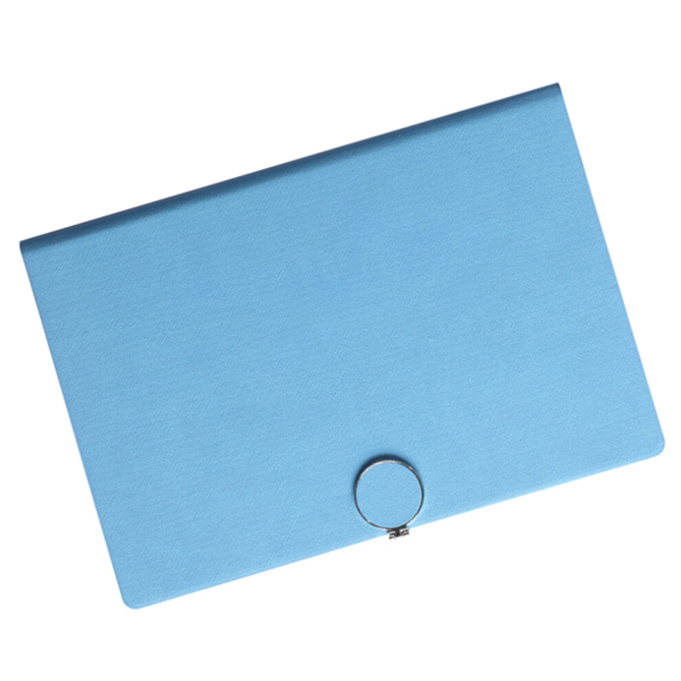 1Szt Notatnik Biurowy Z Pu, Kolor Niebieski, Z Zatrzaskiem Na Zapiski-image