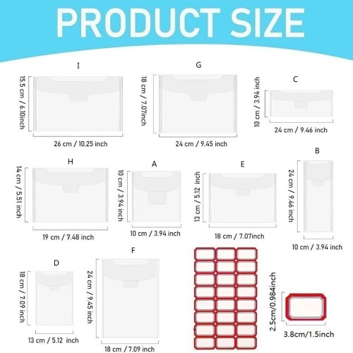 50 Pcs/Set Clear Stamp and Die Storage Bag Scrapbooking-24x10cm 2