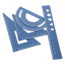 4Szt Aluminiowy Zestaw Linijek Kątomierz Trójkąt Do Użytku Szkolnego