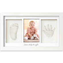 Baby Handprint and Footprint Maker Set, Plaster Casts, Baby Picture Frame, Alpine White Duo