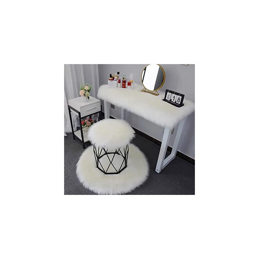 Authentic Australian Sheepskin, Fluffy Decorative Rug Healthy Wool Properties For Baby Photos, 45X45cm White 9198585777033