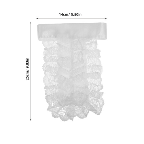 Wit Polyester Afneembare Kant Ruffle Kraag Vrouwen & 1