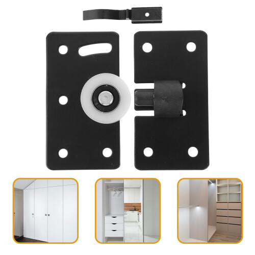Cabinet Sliding Door Track Pulley Plastic Round 2pcs 2