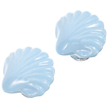 2St Kleine Blauwe Keramische Schelp Ladeknoppen Huis