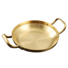 Korean Army Pot Korean Dutch Oven Coated Pan Chaffing Dishes Flat Pan Paella Pan Korean Grill Pan Heating Hot Pot Kitchen Utensils 36.5X26.5X4.5CM