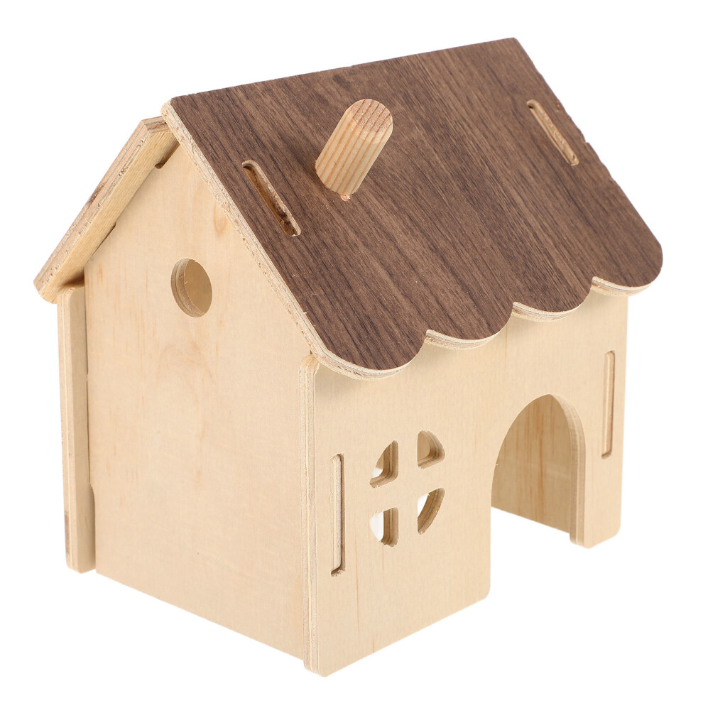 Drewniany Dla Chomika Diy ŻółTy Wygodny KryjóWka-image