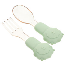 1Conjunto Kit Talheres Infantil Silicone Desenho