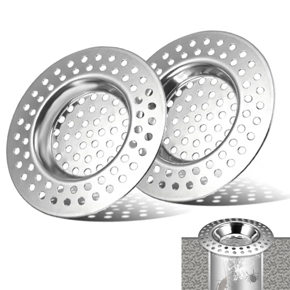 Pack Of 2 Stainless Steel Drain Strainers, Holes Sink Strainer, Shower Drain Strainer, Quick Drain, Strainer For Sink Or Hair Strainer For Shower 9105992601899