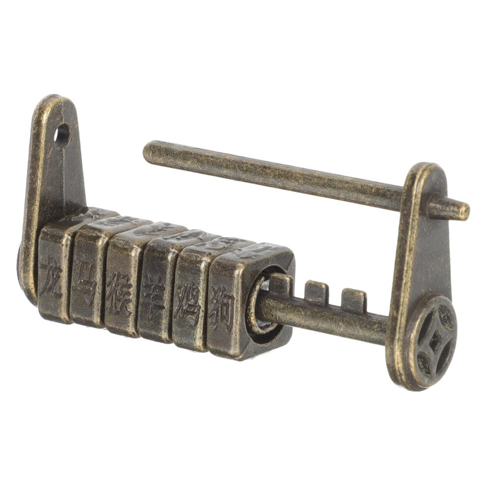 Vintage Chinese Antique Combination Lock Small Zinc Alloy Padlock For Jewelry Boxes & Decor Style Antitheft 9339159668337