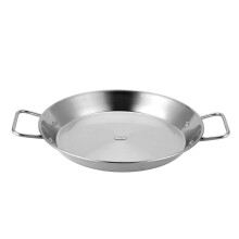 Spanish Paella Pan Stainless Steel NonStick Seafood Frying Pan Wok Cheese Cooker Cooking Pan Kitchen Cookware (30cm)