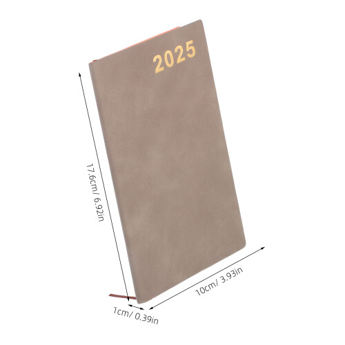 1Dailyplannernotepad Lichtbruin PU 2025 Agenda Notebook Voor 2