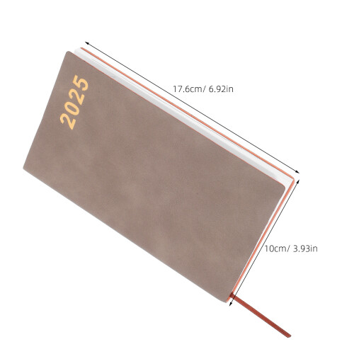 1Dailyplannernotepad Lichtbruin PU 2025 Agenda Notebook Voor 1