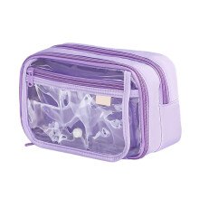 Trousse Ă crayons transparente, sac Ă crayons Simple,-Violet
