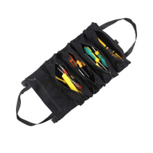 Tool Roll Organizer Canvas Small Tool Bag, Oxford Cloth Tool Storage Bag, Waterproof Car Pouch Vehicle Truck Black
