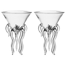 Glass 2 Pieces Glass Octopus Martini Glass Transparent Glass Drink Creative Jellyfish Glass Cup Cup Juice Glass Drinkware Transparent2pcs