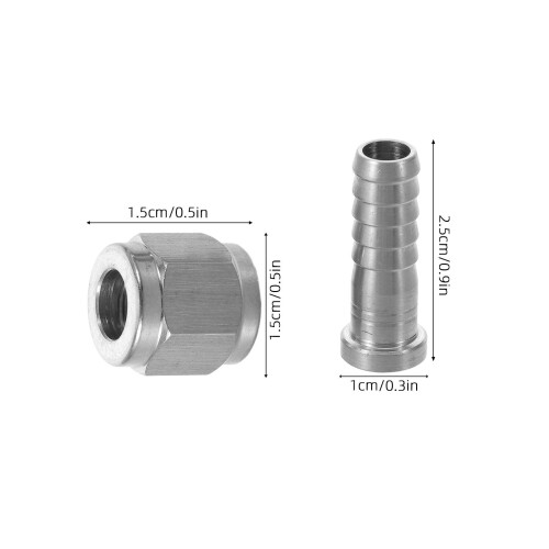 2Set Keg Conversie Koppelstuk Legering Snelkoppeling Schroefadapter 1