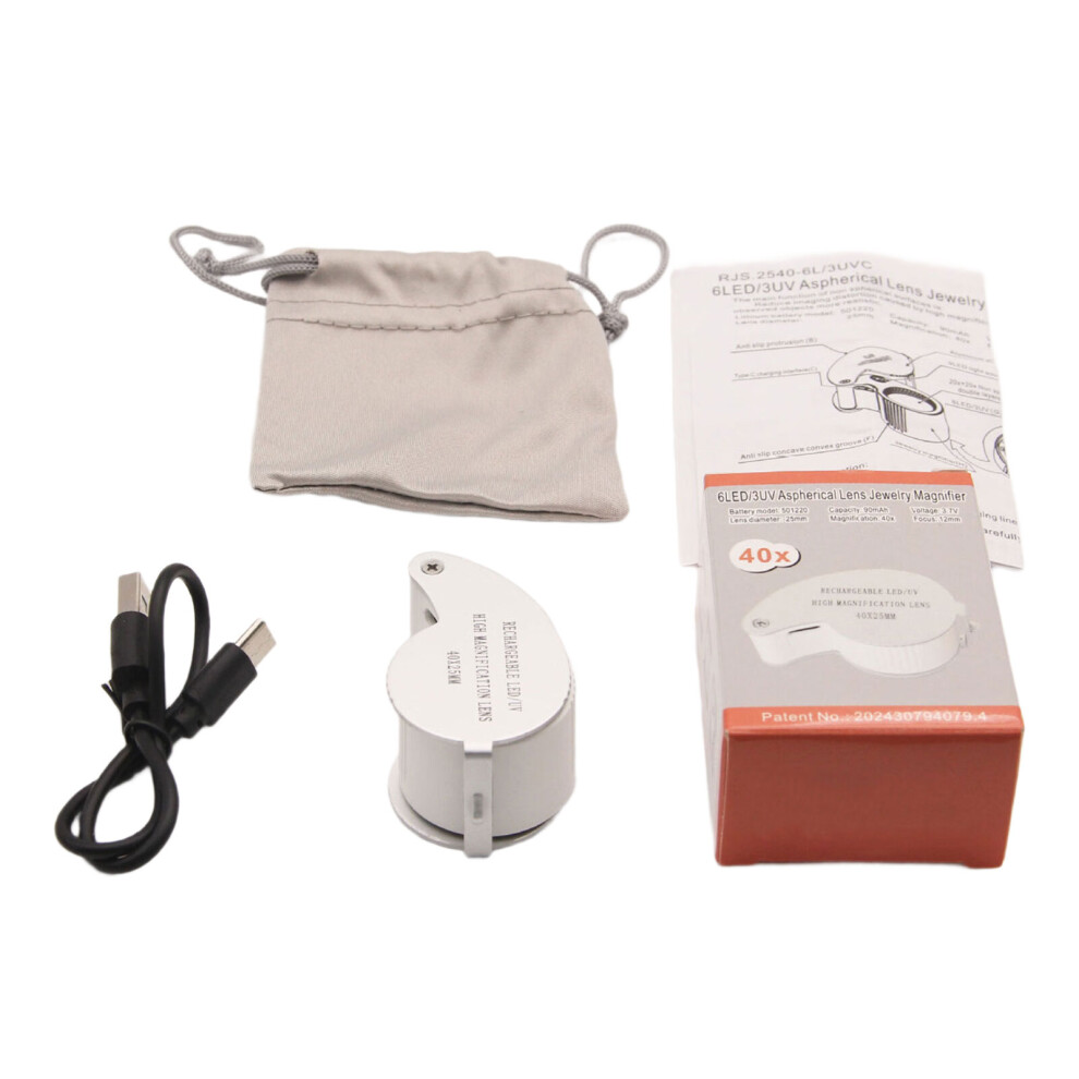 Purple Handheld Magnifier 40X/60X Magnifying-40X With Ligh