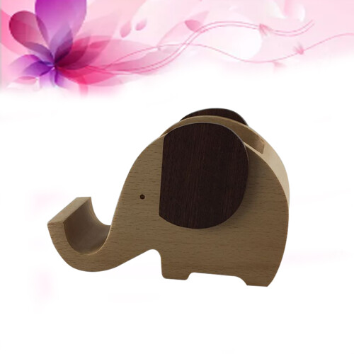 1Elephant Pen Storage Box Lichtbruin Bamboe Met Telefoonhouder 2