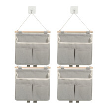 Multifunktionaler Wandorganizer aus Leinen-Baumwoll-Gewebe für Schreibtisch, Badezimmer, Küchenschrank, Spielzeug, faltbar für platzsparende