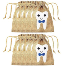 10piece Natural Living tooth fairy pouch set, The tooth fairy gift bag drawstring, tooth drawstring bag For  boys