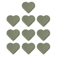 10 Pcs Practical Page Marker Heart Shaped Bookmarks PU-Green