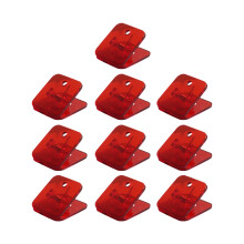 10 Stück Acryl-Büroklammer, 30 x 32 mm,-Transparentes Rot