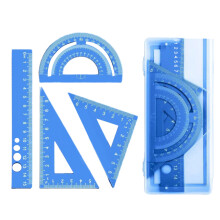Aluminium-Linealset, bruchsicher, mit abgerundeten-Blau