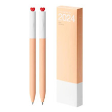Stylo Gel 0.5mm, 2 pièces, stylo neutre premier amour cœur,-24