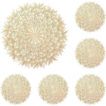 Σουπλά Golden Dandelion, Σετ 6 Τεμαχίων για Πλούσια Τραπέζια, Ανθεκτικό & Αδιάβροχο
