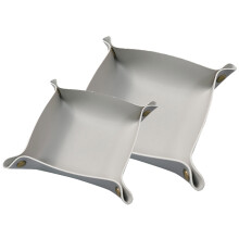 Design unico con colori a contrasto per vassoio portaoggetti in pelle pieghevole e portatile, portamonete decorativo in pelle PU di alta qualità per