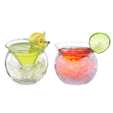 Stemless Martini Glasses, Set of 2, Cocktail Glasses with Chiller, 150ml