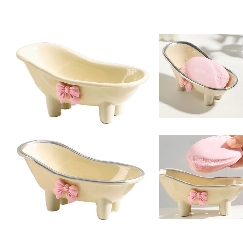Practical Soap Dish Cartoon Bathtub Soap Box Durable ABS-A 2