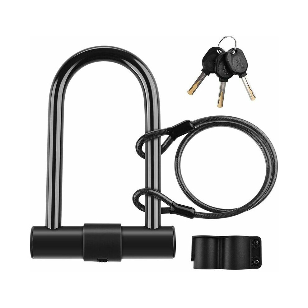 Bicycle U Lock, Double-Opening Head With Portable Size For Convenient Transport, Suitable For Disc Key And STURDY DURABLE Protection, Easy To Install-image-OPC-PNMDZVK-NEW
