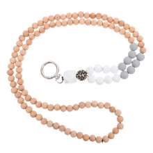 Trwały Drewniano-Metalowy Beads Lanyard Do Identyfikatorów
