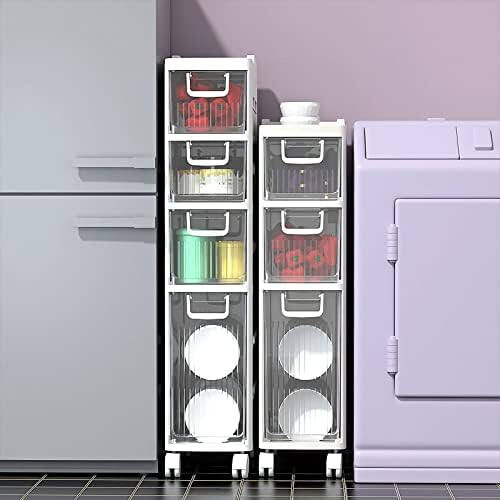 Stackable Storage Drawers On Wheels  Clear Plastic Cabinet  Freestanding Storage Tower Unit  Home Organization 1