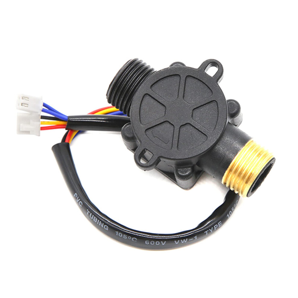 Hall Effect Water Counter Flowmeter G1/2 Male Thread Brass 1-30L/Min Hall Effect Meter 1/2 Inch Brass Body Inline Sensor 9393856286782