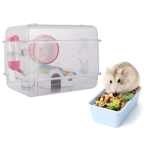 1Conjunto Casa Para Pets Acrílico Transparente Multifuncional 1
