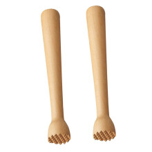Wooden Bar Mixing Rod 2Pc Set Muddler Sticks Ice Mojito Muddler Ergonomic Cocktail Masher For Home Bar And Milk Tea Shops