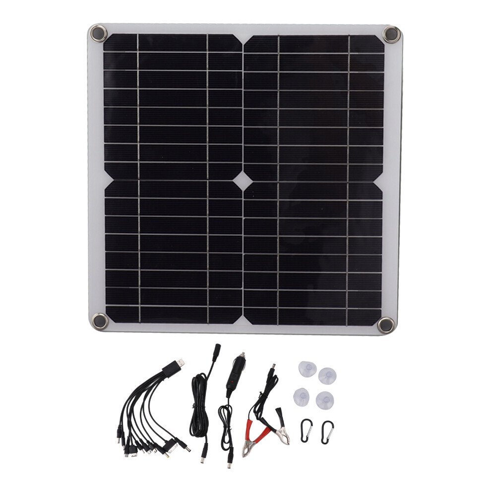 Solar Trickle Charger Monocrystalline Silicon Solar Charger, High Conversion Rate Lightweight Solar Panel Portable Power Maintainer With Type C Output 9060116397563