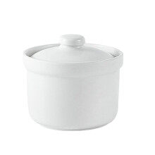 Creative and cute muted eggshell with lid, household stew pot for braising soup, 10.2 cm, white