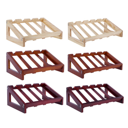 Traditional Solid Wood Wine Bottle Rack-Burgundy Five bottles 1
