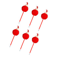 6 stuks schrijfpen kerstbalpen 0,7 mm cartoon-rode kerstman